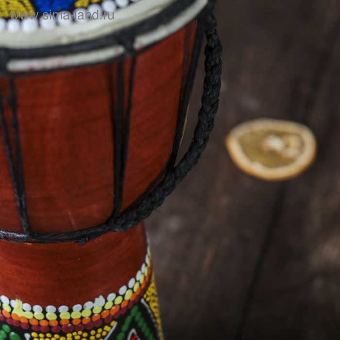 Сувенирный музыкальный инструмент "Барабан Джембе ящерица" 14x14x30 см   МИКС