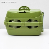 Переноска для животных до 9 кг "Пижон", металлическая дверь, 43 х 29 х 27,5 см, оливковая