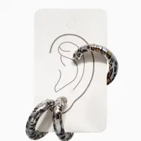 Набор серьги и каффы "Леопард", цвет серебро