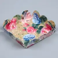 Коробка для печенья, кондитерская упаковка с пластиковой крышкой, &laquo;Для тебя&raquo;, 10.5 х 10.5 х 3 см