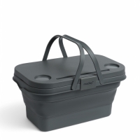 Корзина - столик Maclay 2 в 1, складная, 47 х 28,5 х 23,5 см, стол 45 х 28 х 16 см, серая