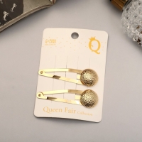 Невидимка для волос "Аманда" (набор 2 шт) круг, 6,5 см, золото Невидимка для волос "Аманда" (набор 2 шт) круг, 6,5 см, золото