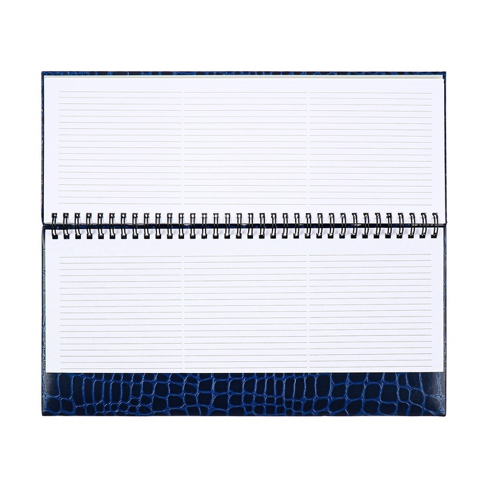 Планинг датированный 2025 года, Attomex. Arkona, 64 листа, твердая обложка бумвинил с поролоном, блок 70 г/м2, синий, 294 х 142мм