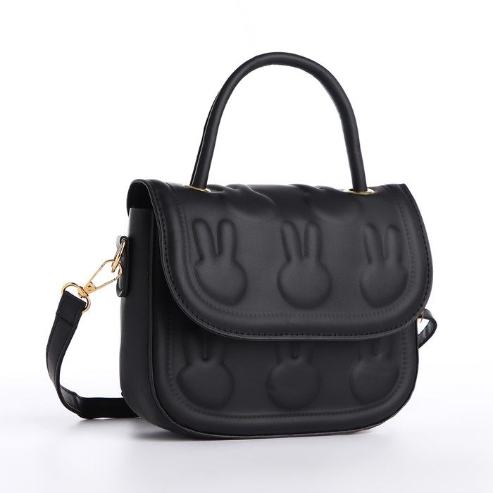 Сумка молодёжная на магните, цвет чёрный