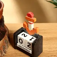 Календарь настольный &laquo;Якорь&raquo;, 7&times;4&times;10 см, дерево, чёрно-коричневый