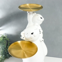 Сувенир полистоун подставка "Белый мишка с медвежонком на плечах" 76х32х32 см Сувенир полистоун подставка "Белый мишка с медвежонком на плечах" 76х32х32 см