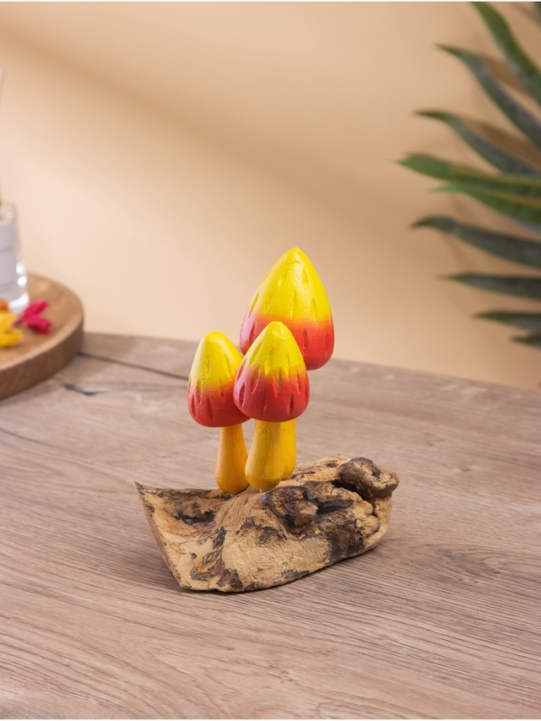 Сувенир "Грибочки" дерево, 14х8х15 см, цв. красно-желтый