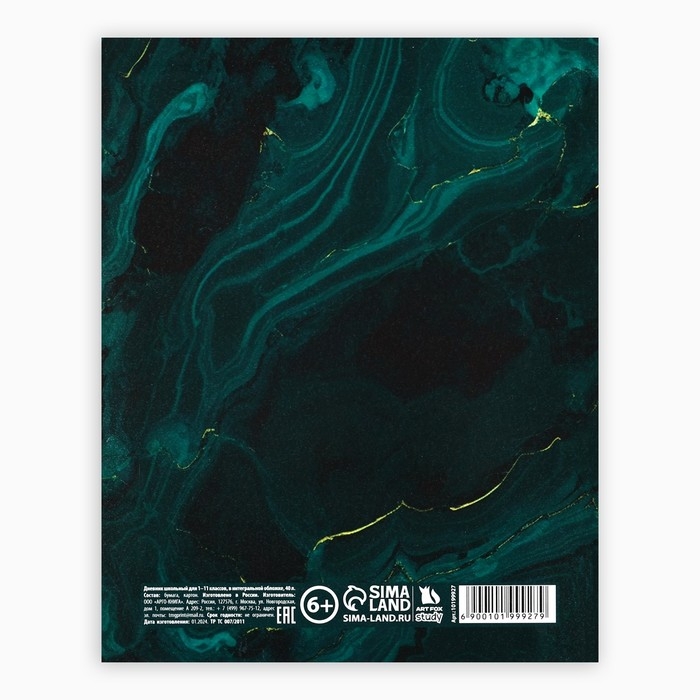 Дневник школьный для 1-11 класса, в интегральной обложке, 40 л. Gold shine