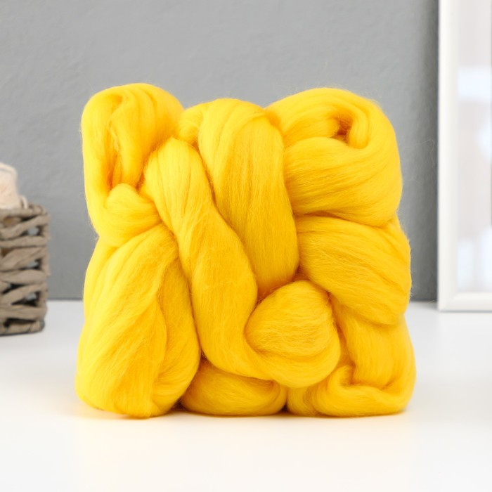 Шерсть для валяния 100% тонкая мериносовая шерсть 100гр (12 желток)