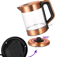 Чайник электрический стеклянный с подсветкой КТ-6656 - 1.5 л