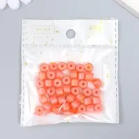 Бусины для творчества пластик цилиндр "Алый" набор 20 гр 0,6х0,6х0,5 см