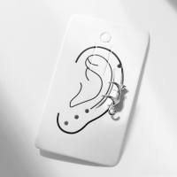 Серьга «Кафф» котик, цвет серебро Серьга «Кафф» котик, цвет серебро