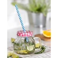 Кружка стеклянная с крышкой и трубочкой «Тыковка», 400 мл, 12,5×10 см, цвет МИКС Кружка стеклянная с крышкой и трубочкой «Тыковка», 400 мл, 12,5×10 см, цвет МИКС