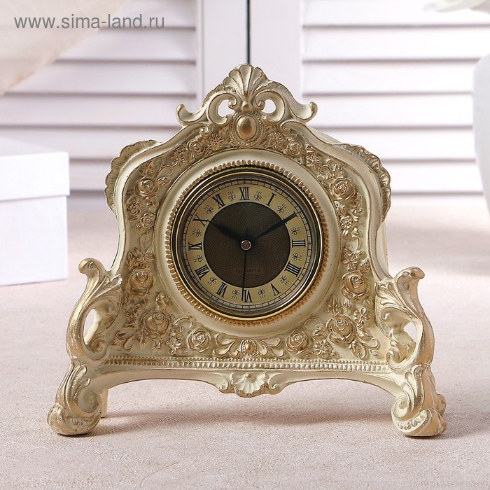 Часы настольные интерьерные каминные, 21 х 19 х 6.5 см, d-7 см