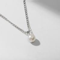 Кулон &laquo;Жемчужная бусинка&raquo; цвет белый в серебре, 42 см