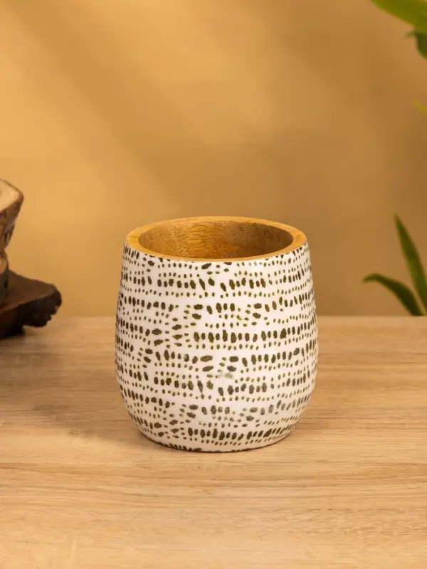 Стакан "Зебра" 10х10х10 см, дерево