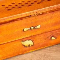 Пенал для благовония двойной с хранением, дерево шишам 30,5 см