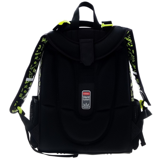 Рюкзак каркасный 37 х 29 х 17 см, Hatber Ergonomic Classic Рюкзак каркасный 37 х 29 х 17 см, Hatber Ergonomic Classic "Влад А4", чёрный/жёлтый NRk_71008