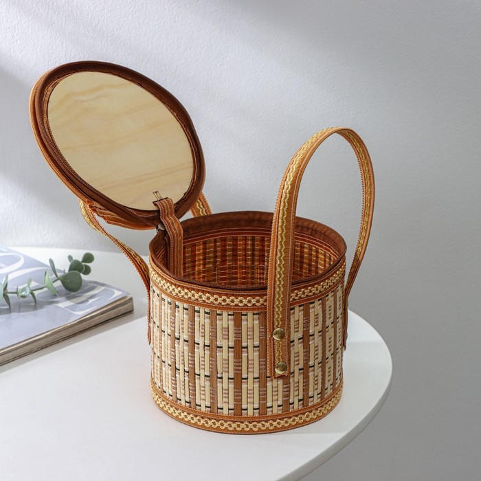 Корзина для хранения Доляна Nature, 16&times;16&times;13, бамбук