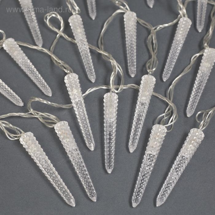 Гирлянда «Нить» 5 м с насадками «Сосульки граненые», IP20, прозрачная нить, 20 LED, свечение мульти (RG/RB), мигание, 220 В Гирлянда «Нить» 5 м с насадками «Сосульки граненые», IP20, прозрачная нить, 20 LED, свечение мульти (RG/RB), мигание, 220 В