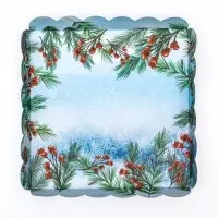 Коробка для печенья, &laquo;Снегири&raquo;, 18&times;18&times;3 см, Новый год