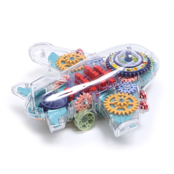 Самолет &laquo;Шестерёнки&raquo;, свет и звук, работает от батареек