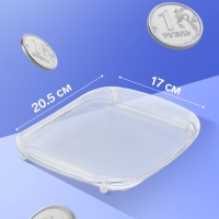 Монетница пластиковая OPTIMA, 17&times;20,5&times;1,5, цвет прозрачный