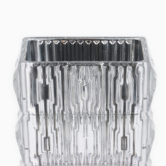 Ваза для цветов &laquo;Монарда&raquo; из стекла, серебро 25&times;13,5&times;9,5 см