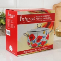 Кастрюля эмалированная &laquo;Верона&raquo;, 2,1 л, стеклянная крышка, индукция