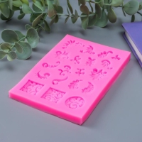 Молд силикон "Восточные узоры" 19 предметов 12,5х9,1х0,9 см Молд силикон "Восточные узоры" 19 предметов 12,5х9,1х0,9 см