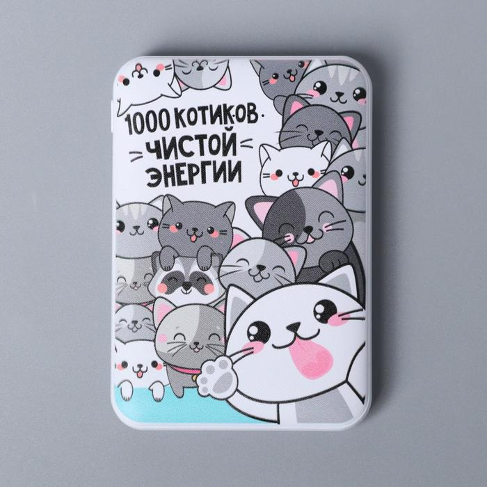 Наушники, маска для сна и зарядное устройство 5000 mAh м. PB-06 &laquo;Котики&raquo;, 20,5 х 16,5 см.