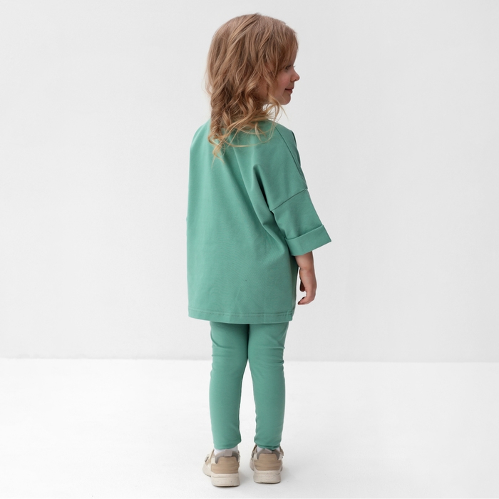 Костюм для девочки (футболка, лосины) MINAKU цвет оливковый, рост 116 см