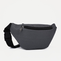 Поясная сумка на молнии, наружный карман, цвет серый Поясная сумка на молнии, наружный карман, цвет серый