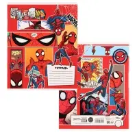Тетрадь в линейку 24 листа, 5 видов МИКС, обложка мелованный картон, &laquo;Человек-паук&raquo;