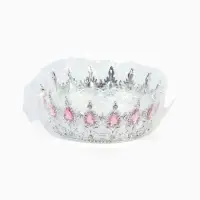 Корона для торта ( Серебро с розовыми камнями)