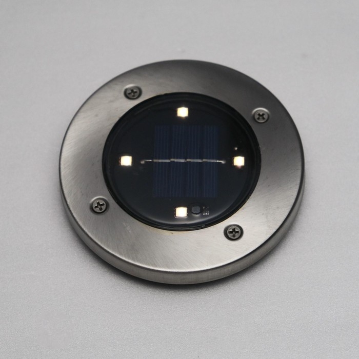 Садовый светильник на солнечной батарее, 11.5&times;13&times;11.5 см, 4 LED, свечение тёплое белое
