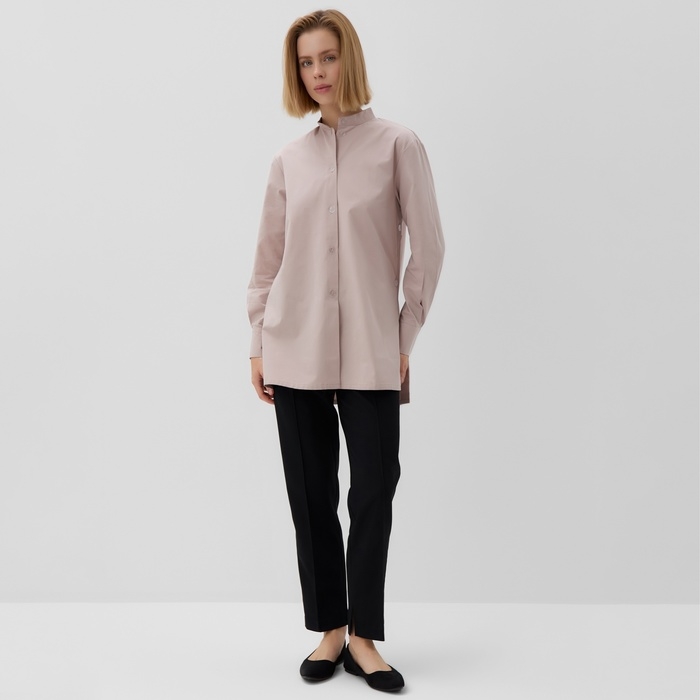 Рубашка женская удлиненная MINAKU: Casual Collection цвет серо-розовый, р-р 42 Рубашка женская удлиненная MINAKU: Casual Collection цвет серо-розовый, р-р 42