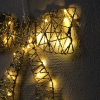 Светодиодная фигура &laquo;Бант&raquo; 27.5 &times; 30 см, металл, батарейки ААх2 (не в комплекте), свечение тёплое белое