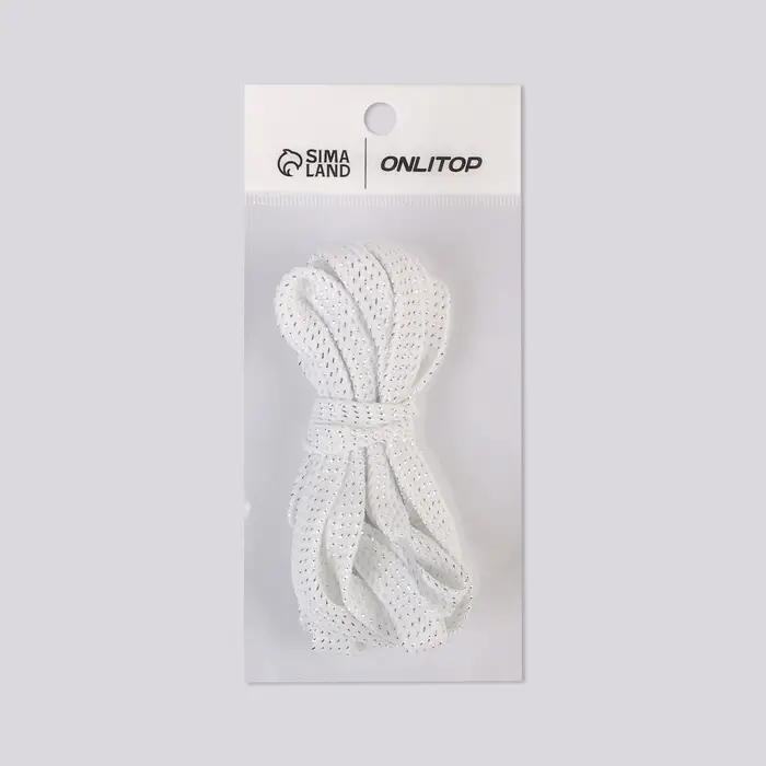Шнурки для обуви, пара, плоские, 8 мм, 110 см, белые