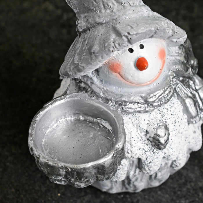 Подсвечник "Снеговичок" 13х15см