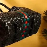 Сумка плетёная пластиковая 23х11х30 см, цв. чёрный