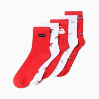 Набор новогодний женских носков KAFTAN "Чтобы лапки не мерзли" размер 36-39 (23-25 см), 5 пар