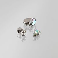 Стразы пришивные &laquo;Ассорти&raquo;, в оправе, набор 50 шт, голография серебристые