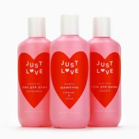 Подарочный набор косметики Just love, шампунь для волос, гель для душа, пена для ванны, 3 х 300 мл, аромат манго и клубники, ЧИСТОЕ СЧАСТЬЕ Подарочный набор косметики Just love, шампунь для волос, гель для душа, пена для ванны, 3 х 300 мл, аромат манго и клубники, ЧИСТОЕ СЧАСТЬЕ