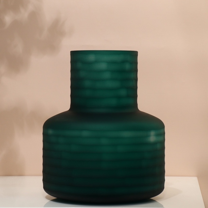 Ваза для цветов &laquo;Флорентина&raquo; из зеленого стекла 24 х 21 х 21 см