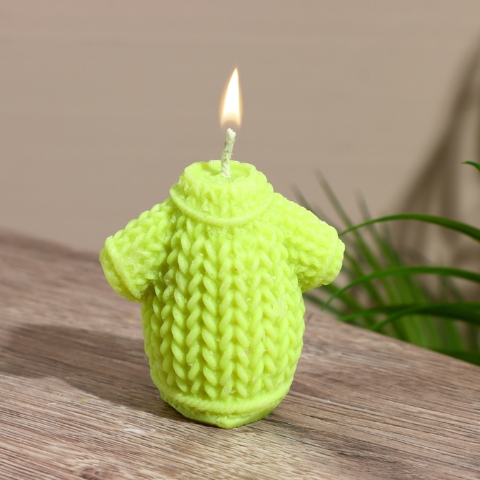 Свеча Свеча "Свитер" 3х3х6 см, соевый воск МИКС