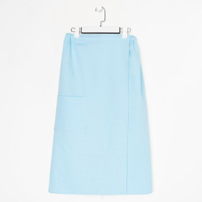 Полотенце банное Этель &laquo;Парео&raquo; с карманом 80*140 см. цв.небесный, 100% хл, вафля 240 г/м2