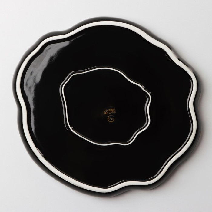 Тарелка керамическая неровный край «Синяя», 27 см, цвет синий Тарелка керамическая неровный край «Синяя», 27 см, цвет синий