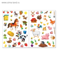 Многоразовые наклейки набор &laquo;Какие бывают животные&raquo;, А4, 2 шт.