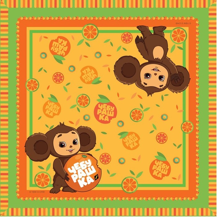 Салфетки бумажные трехслойные &laquo;Чебурашка&raquo;, 33 &times; 33 см, 20 шт